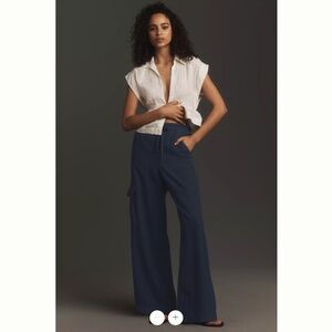 Anthropologie 808 Linen Beach Cargo Pants